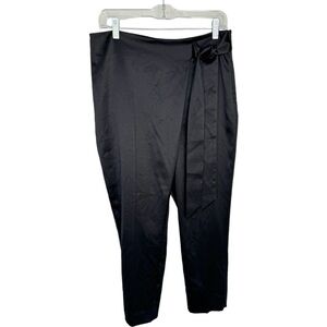 White House Black Market black tapered leg ankle satin like pants size 8